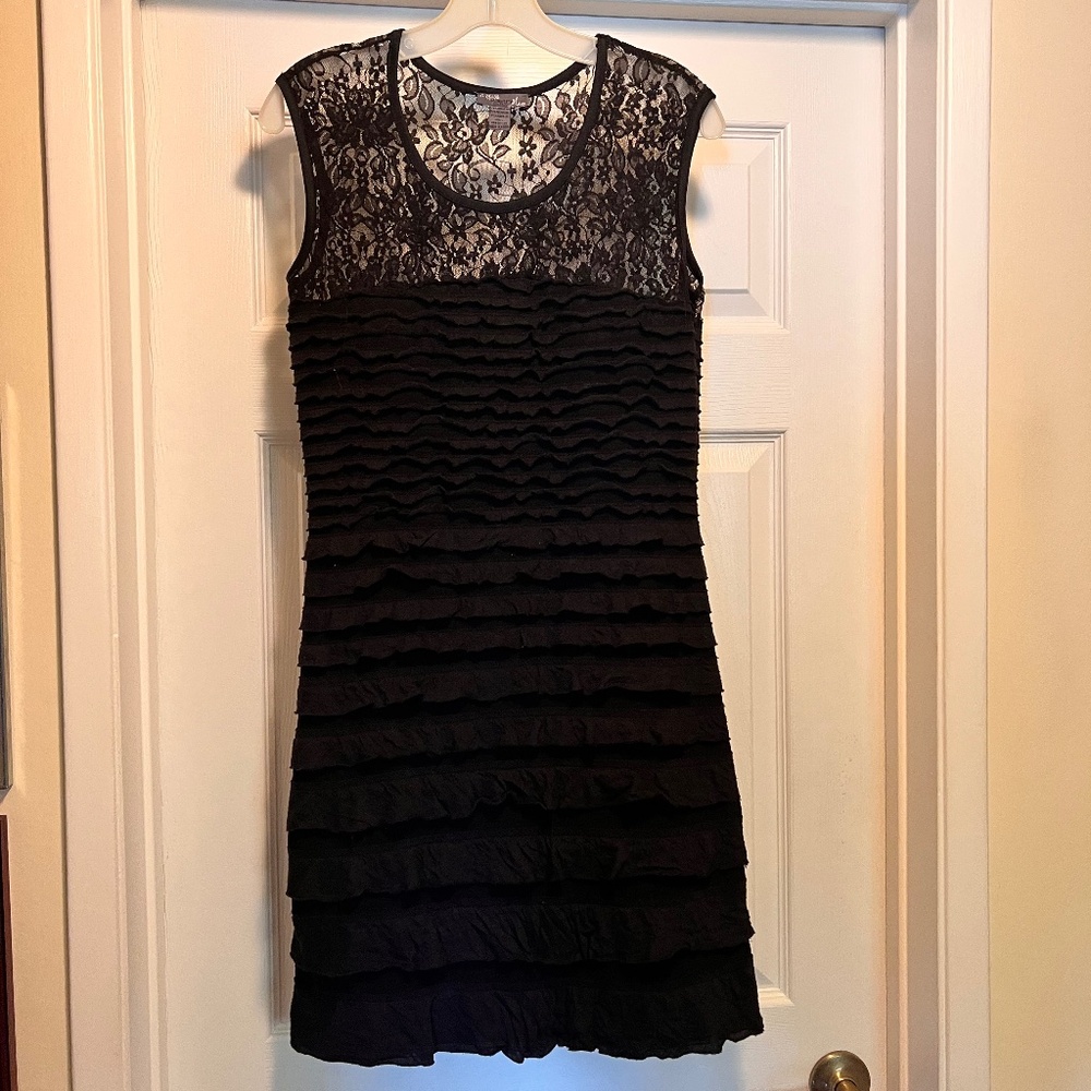Poetry Clothing Mini Dress Clubwear Lace Stretch Sexy Bodycon Black Size L